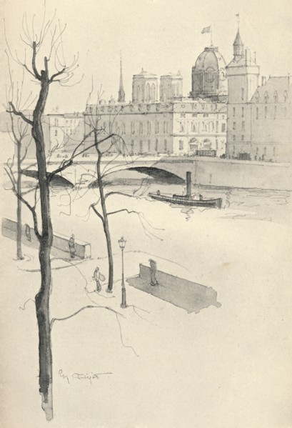'The Pont au Change', 1915. Artist: Eugene Bejot.