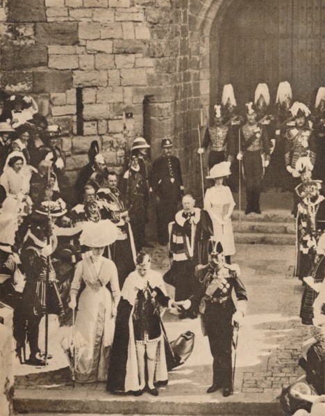 The investiture of the Prince of Wales at Caernarvon Castle, 13 July 1911 (1935). Artist: Unknown.