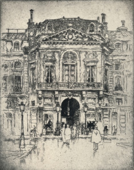 'The Porte de Valois, Palais-Royal', 1915. Artist: Lester George Hornby.