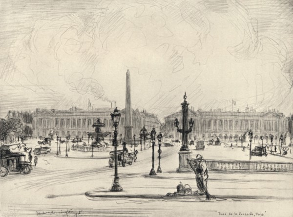 'Place de la Concorde', 1915. Artist: Frank Milton Armington.