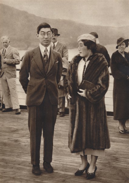 'Prince and Princess Chichibu arriving on the Queen Mary, April 12th', 1937. Artist: Unknown.
