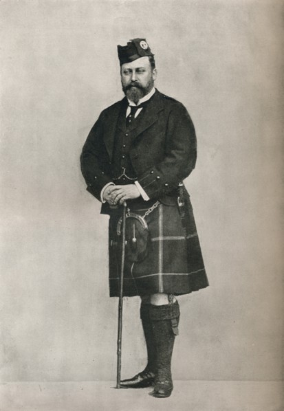 The Prince of Wales in Highland costume, c1886 (1910). Creator: W&D Downey.