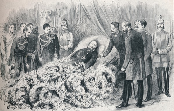 The passing of the first German Emperor: the deathbed of William I, 1888 (1911). Creator: Unknown.