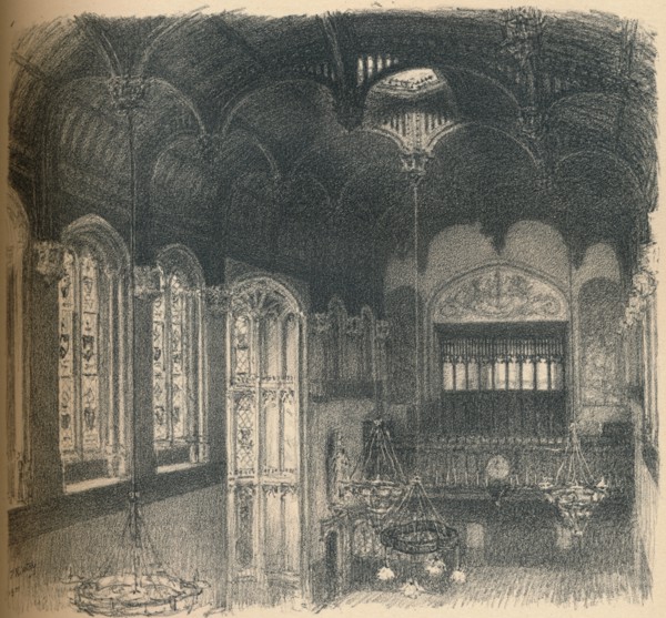 'Interior of Crosby Hall', 1902. Artist: Thomas Robert Way.