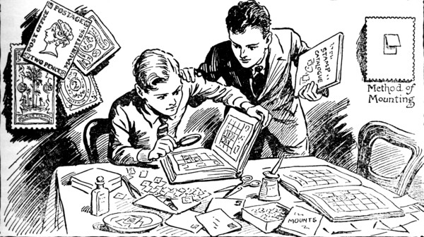 'Joys of Stamp Collecting', 1937. Artist: Unknown.