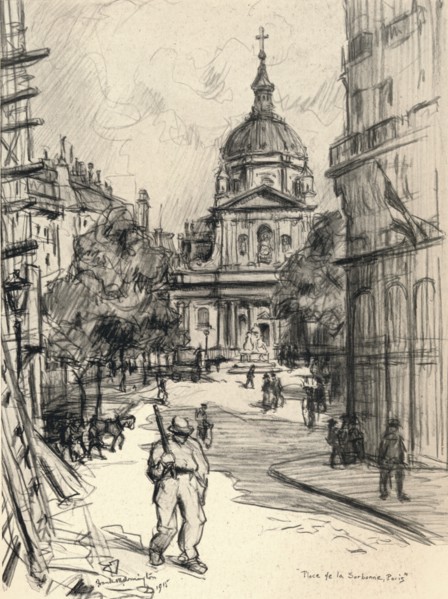 'Place de la Sorbonne', 1915. Artist: Frank Milton Armington.