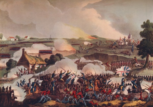 'The Centre of the British Army in Action at the Battle of Waterloo', 19th century (1909). Artist: Thomas Sutherland.