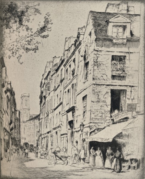 'Cour des Halles, Rue St Jacques', 1915. Artist: Bror Julius Olsson Nordfeldt.