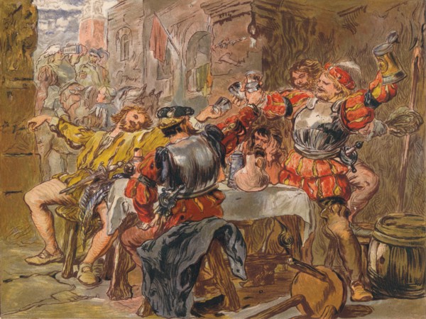 'Let me the Canakin Clink', c1875. Artist: Sir John Gilbert.