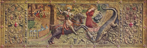 'Embroidered front altarpiece of Saint George, from the Palau de la Generalitat', c15th century. Artist: Unknown.