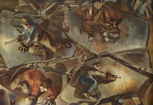 'Building on the Clyde: Burners', 1940. Artist: Stanley Spencer.
