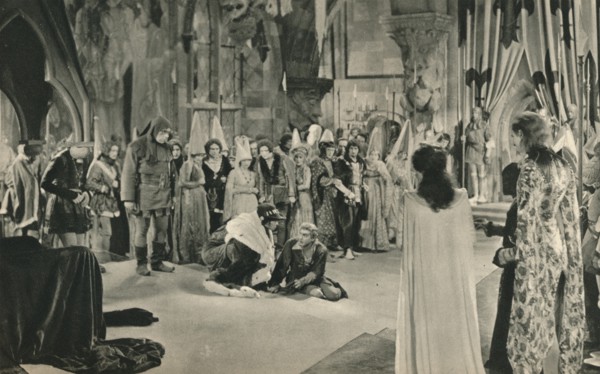 'Villon (John Barrymore) threatened with death by Louis XI', 1927. Artist: Unknown.