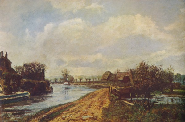 'The Canal at Rickmansworth', 1908 (1935). Artist: John William Buxton Knight.