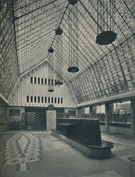 'The Great Hall, Bank of Rotterdam, The Hague', 1920. Artists: Unknown, Hermann Friedrich Mertens.