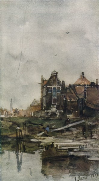 'Old Houses, Amsterdam', c1870. Artist: Jacob Henricus Maris.