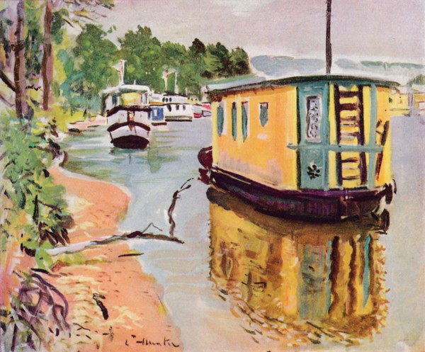 'Houseboats, Loch Lomond', c1924. Artist: George Leslie Hunter.