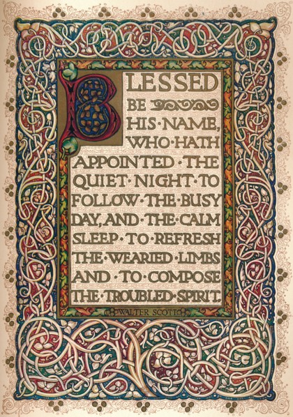 'Illuminated manuscript to illustrate Walter Scott's The Talisman', c1830. Artist: Sangorski and Sutcliffe.
