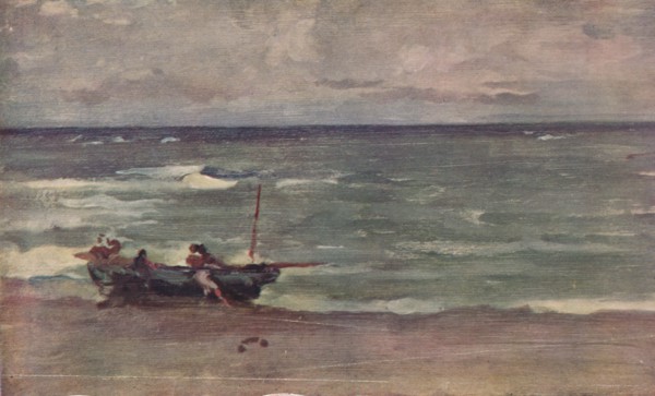 'Harmony in Blue and Silver: Beaching The Boat, Etretat', c1897. Artist: James Abbott McNeill Whistler.