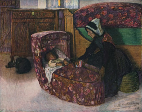 'Mere Et Enfant, Interieur Vendeen', 1900. Artist: Charles Milcendeau.