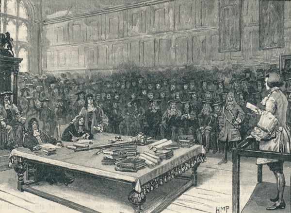 Captain Kidd before the Bar of the House of Commons, 1700 (1905). Artist: Unknown.