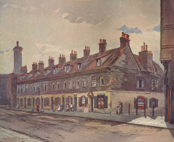 'Old Houses in Pye Street, Westminster', London, 1883 (1926). Artist: John Crowther.
