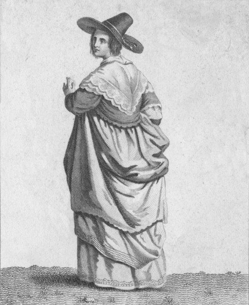 'A Merchants Wife - Dress of Eminent Citizens in 1640', 1807. Artist: Warren.