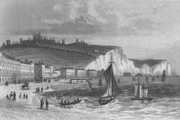 'Dover, from the Beach, Kent', 1846. Artist: Henry Winsor Bond.