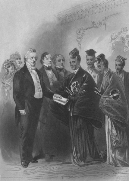 'The President and the Japanese Embassy', c1869.  Artist: Augustus Robin.