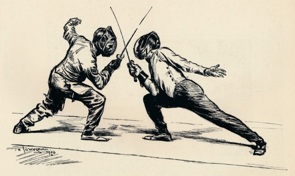 'Fencers', 1900. Artist: Frederick Henry Townsend.