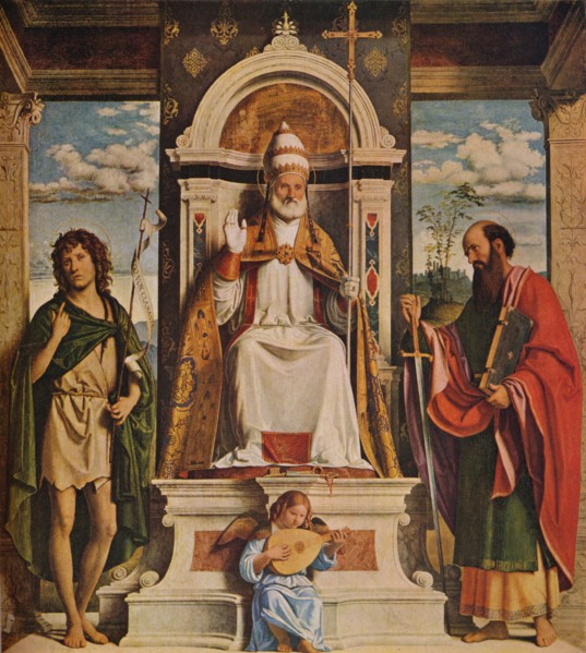 Saint Peter enthroned with Saints, John the Baptist and Saint Paul', c1516. Artist: Giovanni Battista Cima da Conegliano.
