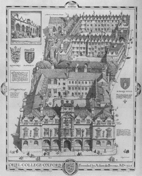 'Oriel College, Oxford', 1919. Artist: Edmund Hort New.