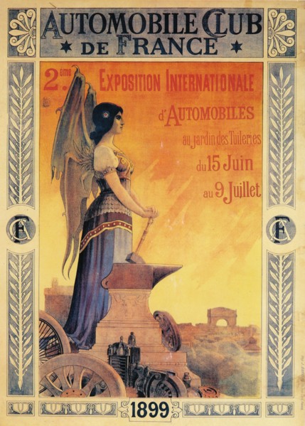 Advertisement for the Automobile Club de France's International Automobile Exposition, 1899. Artist: Unknown.
