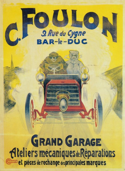 Advertisement for C Foulon's Garage, Bar-le-Duc, France, c1900. Artist: Unknown.