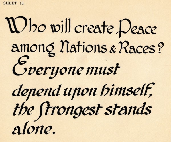 Sheet 13, from a portfolio of alphabets, 1929. Artist: Unknown.
