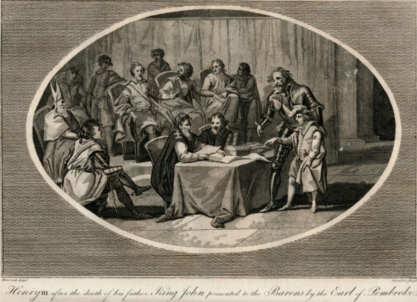 Henry III presented to the Barons by the Earl of Pembroke, 1216 (1793). Artist: Unknown.