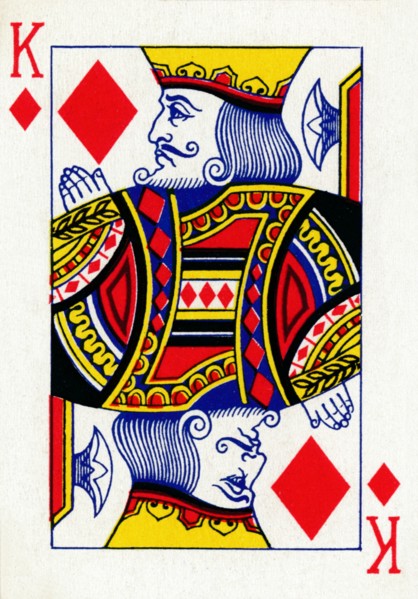 King of Diamonds from a deck of Goodall & Son Ltd. playing cards, c1940. Artist: Unknown.