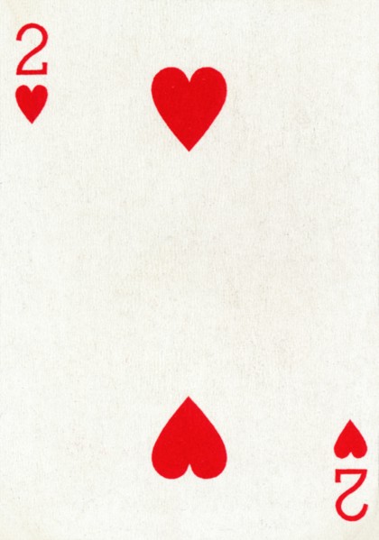 2 of Hearts from a deck of Goodall & Son Ltd. playing cards, c1940. Artist: Unknown.