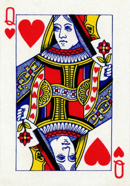 Queen of Hearts from a deck of Goodall & Son Ltd. playing cards, c1940. Artist: Unknown.