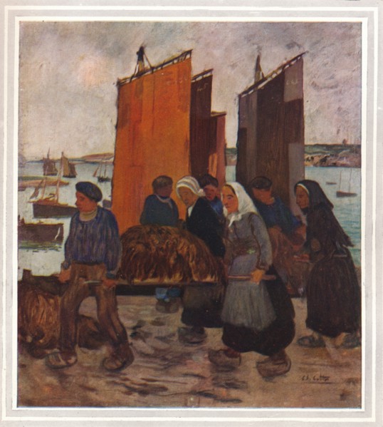 'Pecheurs Bretons Debarqunt Du Goemon', c1903. Artist: Charles Cottet.