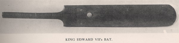King Edward VII's cricket bat, 1912. Artist: Unknown.