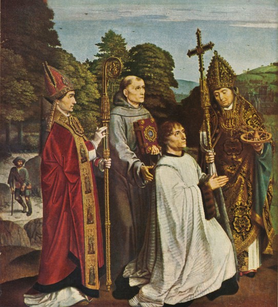'Canon Bernardijn Salviati and Three Saints', 1501, (1909). Artist: Gerard David.
