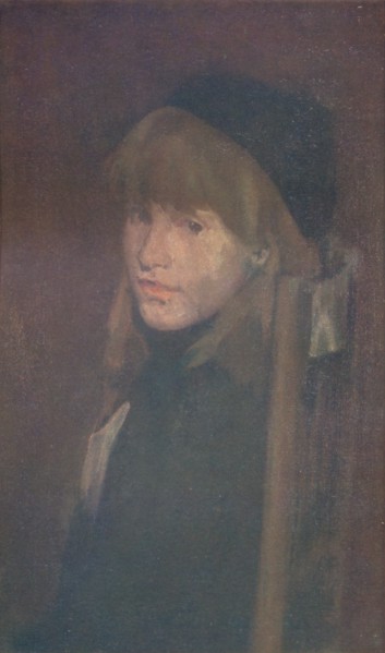 'Brown and Gold, Lillie In Our Alley', 1896 (1904). Artist: James Abbott McNeill Whistler.