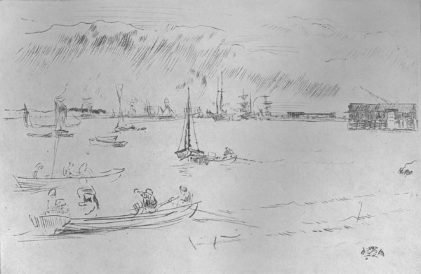 'The Thames Towards Erith', c1877, (1904). Artist: James Abbott McNeill Whistler.