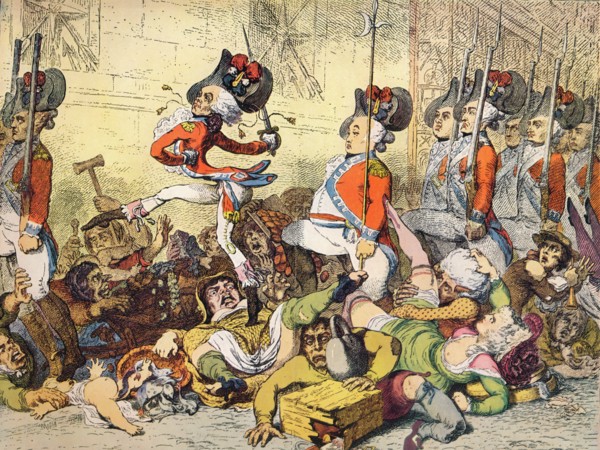 'A March to the Bank', 1787. Artist: James Gillray.