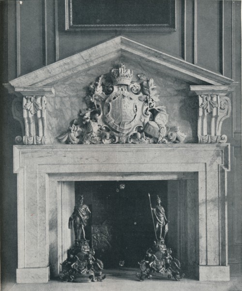 'Carved Marble Chimneypiece by William Kent (1685-1748). In the Public Dining-Room at Hampton Court, Artist: Unknown.