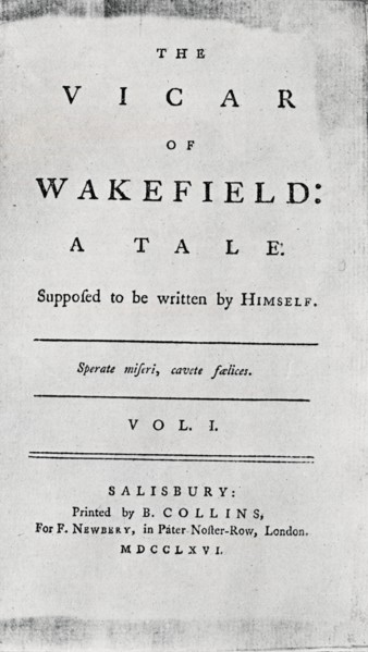 'Title Page of The Vicar of Wakefield', 1766. Artist: Unknown.