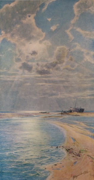 'Silver Light on a Golden Bar, Ambleteuse', c1901. Artist: George Hillyard Swinstead.