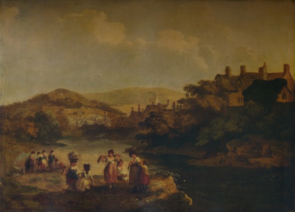 'Women Washing Clothes in a Welsh Stream', 1790. Artist: Julius Caesar Ibbetson.