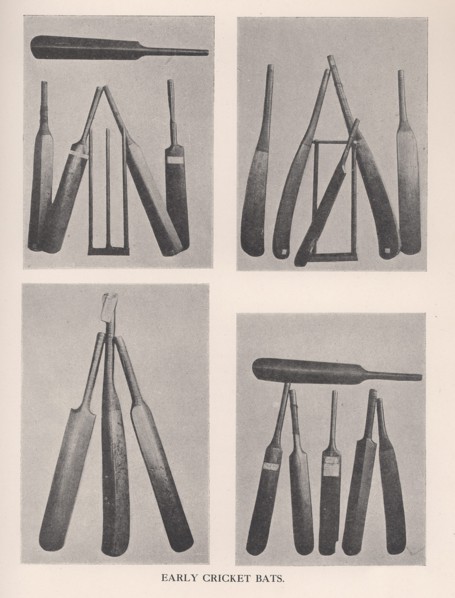 Early cricket bats, 1912. Artist: Unknown.