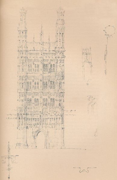 'Victoria Tower, Westminster', c1837 (1904). Artist: Sir Charles Barry.